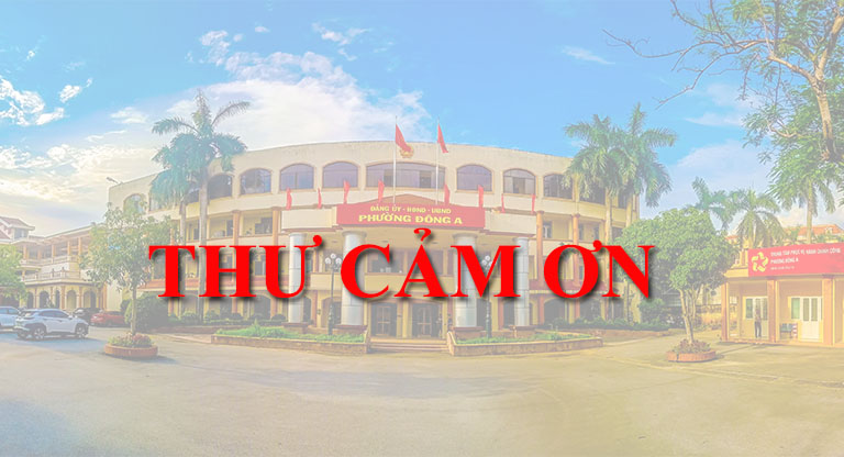 THƯ CẢM ƠN CỦA BAN CHẤP HÀNH ĐẢNG BỘ PHƯỜNG ĐÔNG A